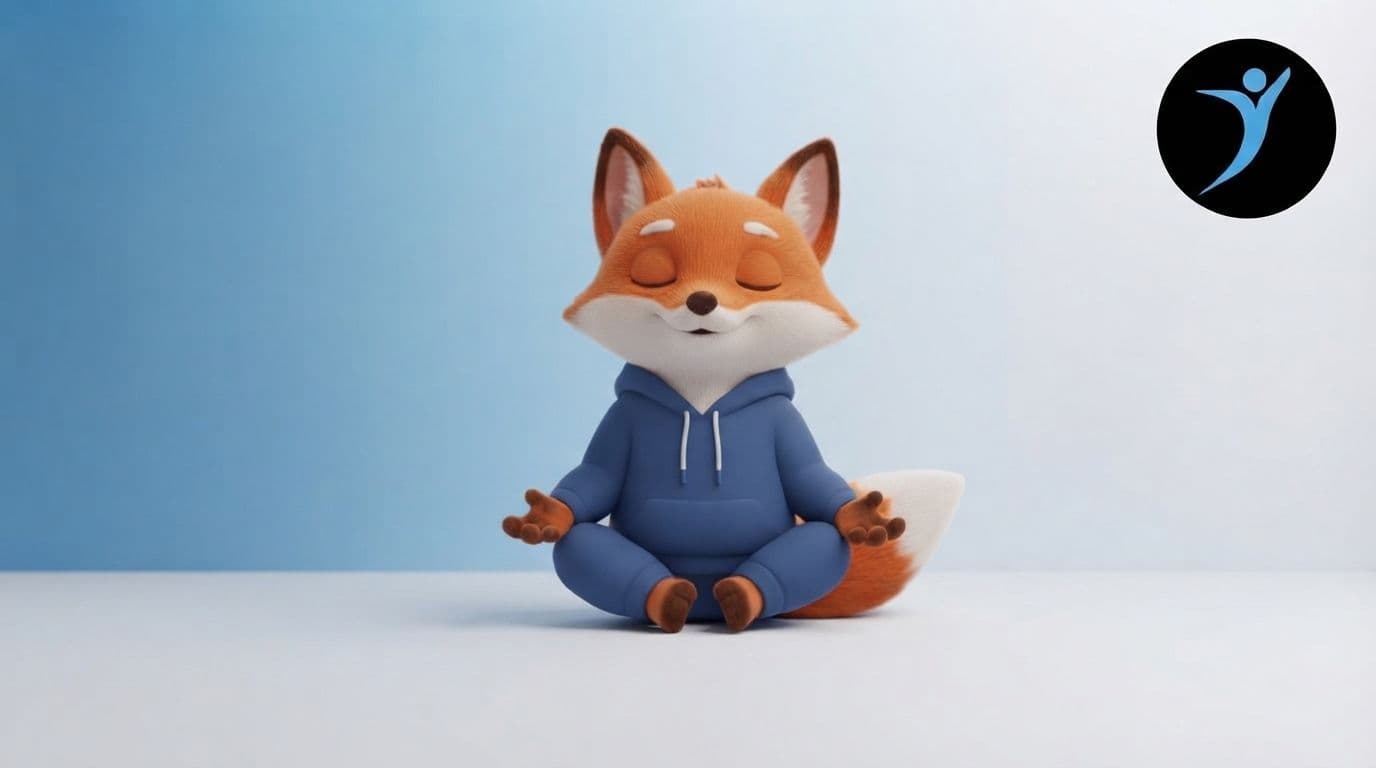 Image of fox coach meditating, regenerating